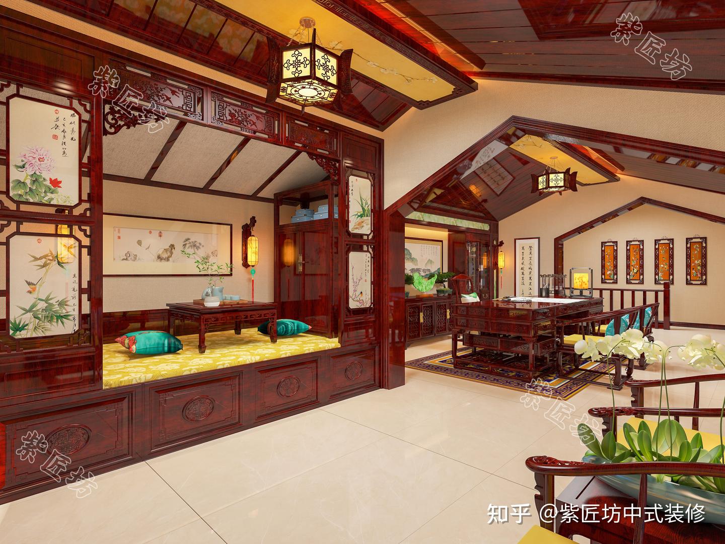 中式装修丨石家庄618㎡别墅设计,中式邸宅演绎最高级的东方雅致 - 知乎