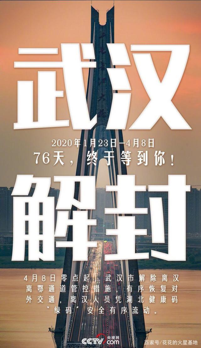 今日武汉解封举国之力与疫情抗争我们终于盼来了这一天