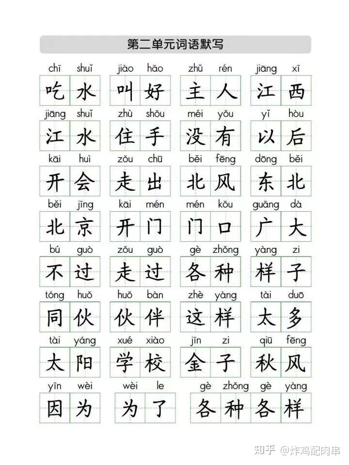 小学必背生字词 - 知乎