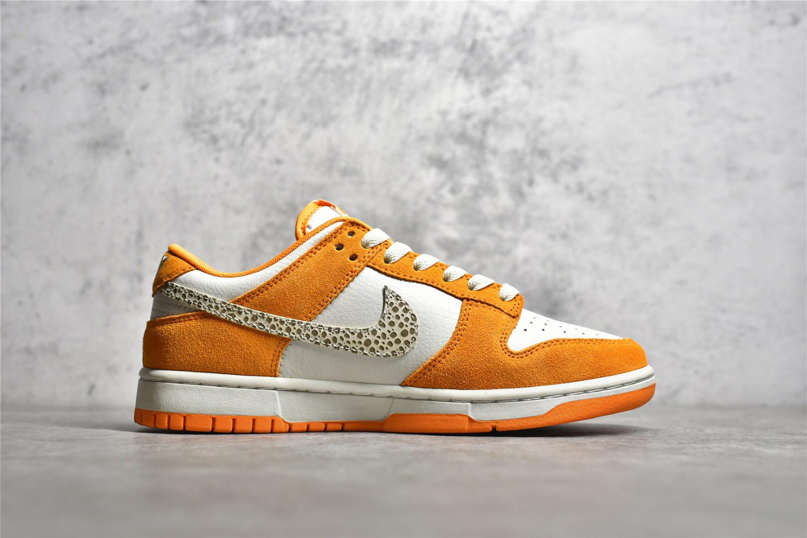 耐克 nike dunk low safari swoosh 豹纹钩狩猎风白橙运动鞋