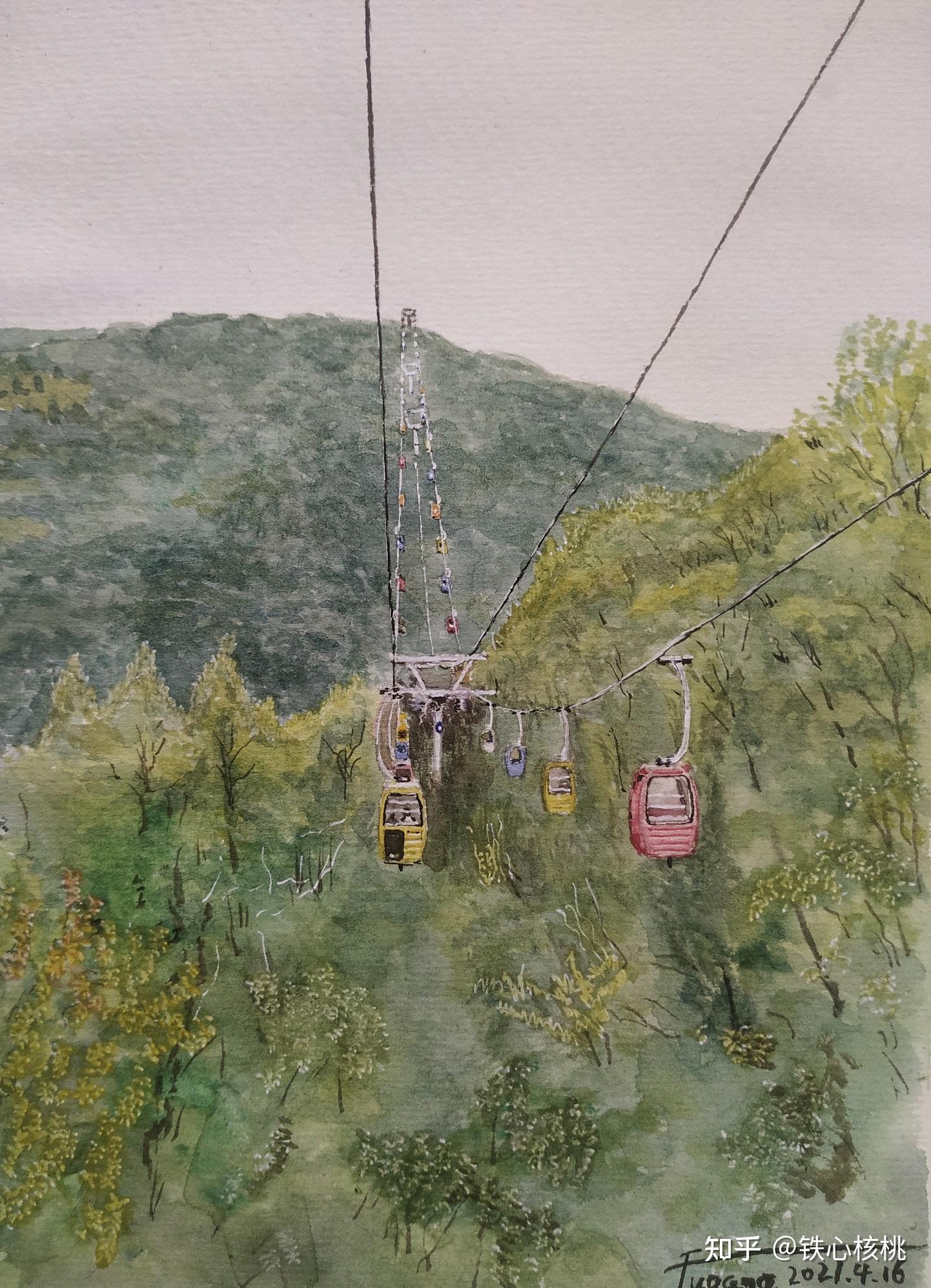 水彩八大处缆车2021416