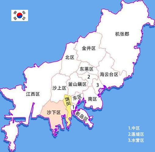 釜山地理位置图片