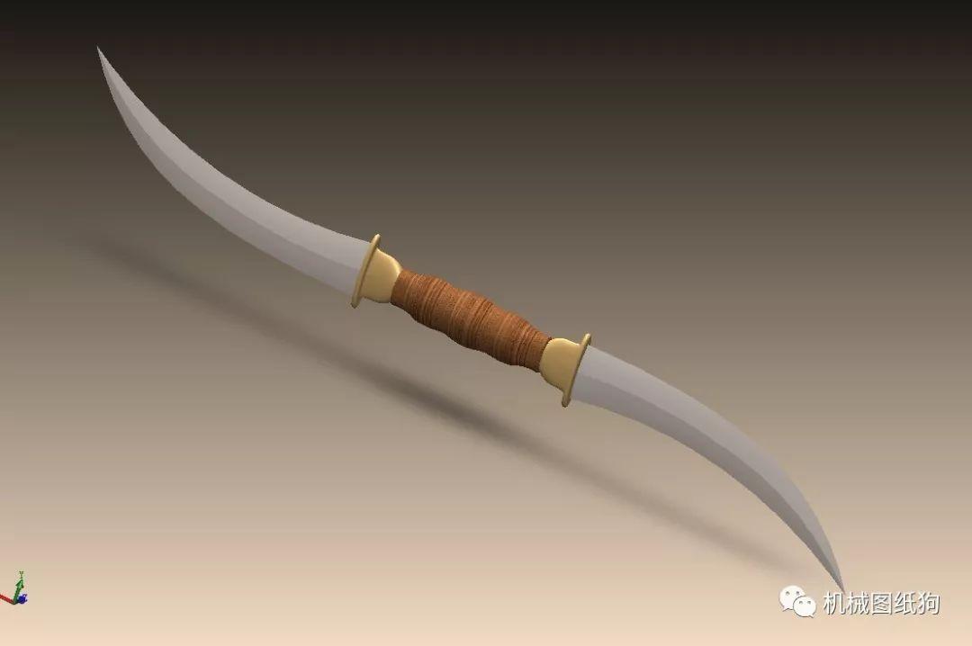 武器模型haladie印度双刃剑模型