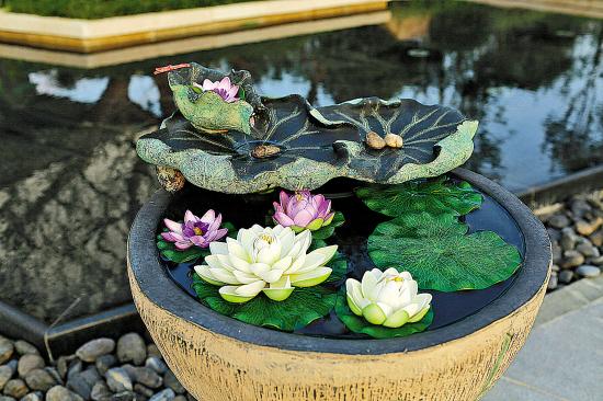 别墅庭院水缸的摆放和造景技巧