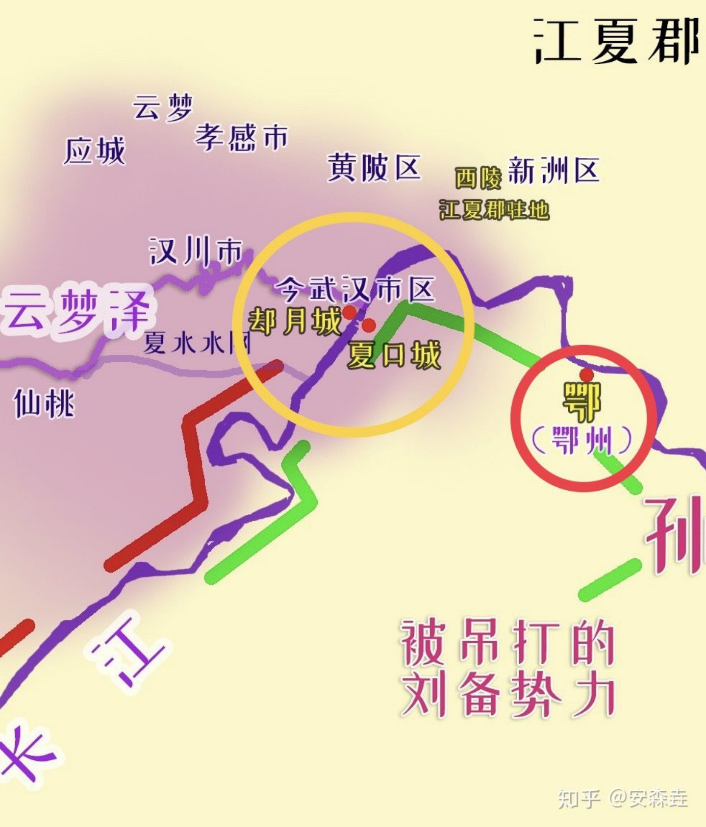 图 28：武昌（鄂州）和武汉的位置关系示意图