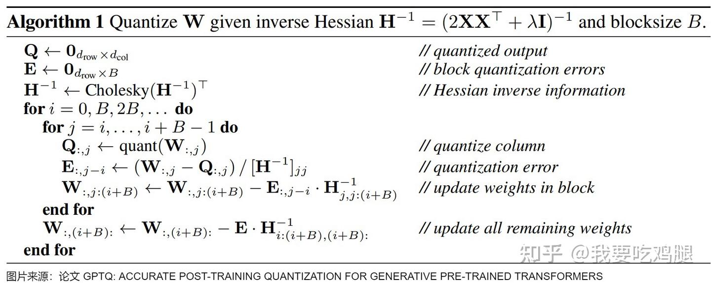 GPTQ完整伪代码