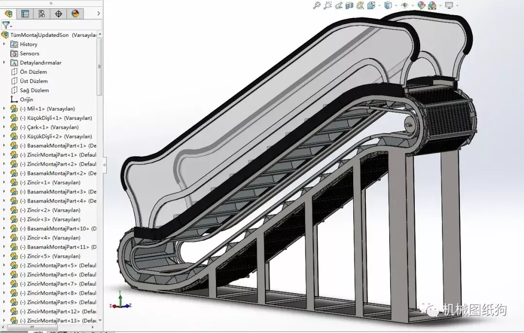 yuruyen自动扶梯模型3d图纸 solidworks设计