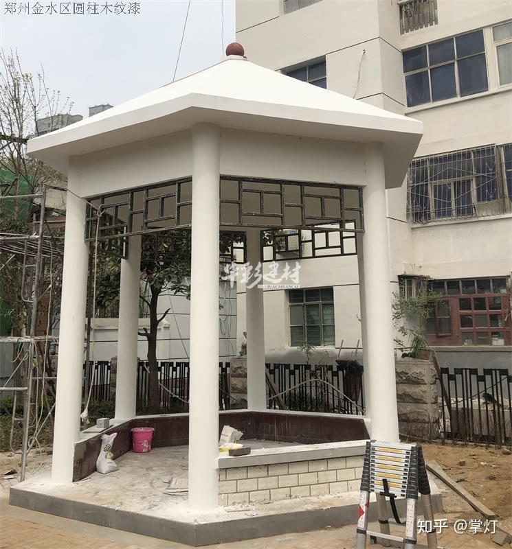 仿木凉亭是怎么做出来的？凉亭木纹漆就该这么做 - 知乎
