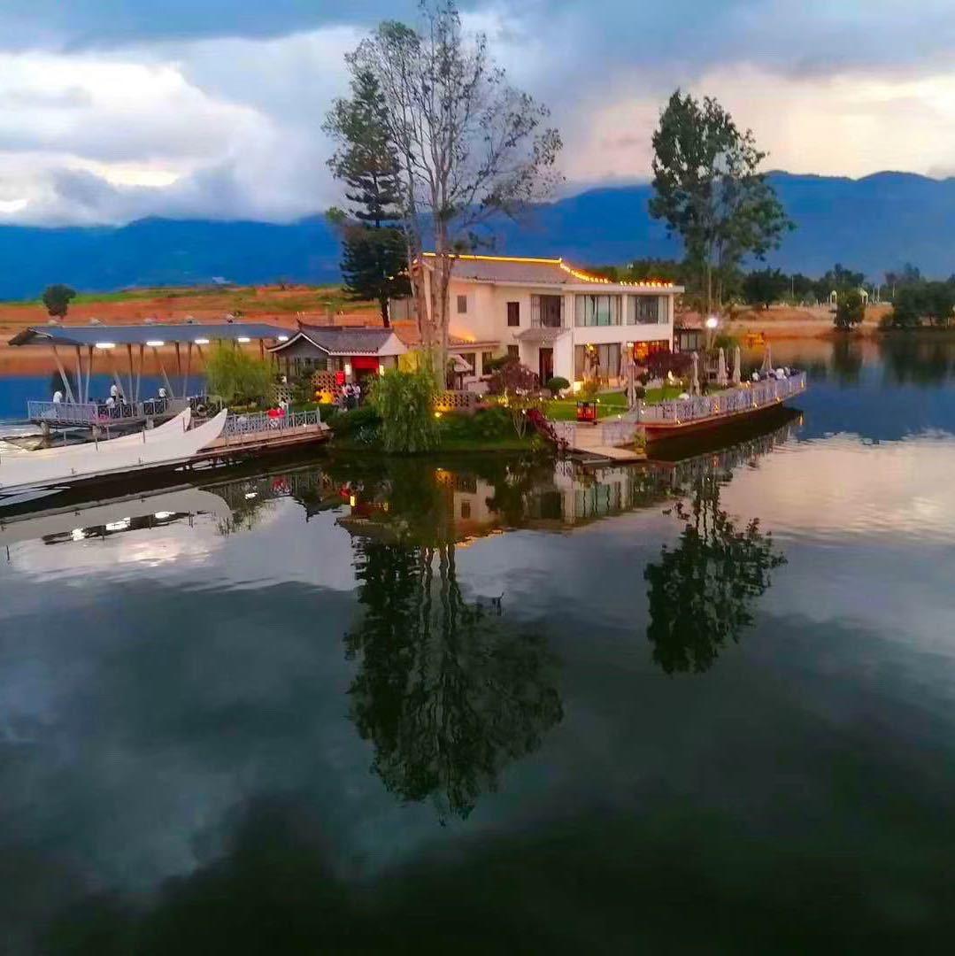 缅甸果敢东城水上小岛美丽风景美丽的名簇传统文化