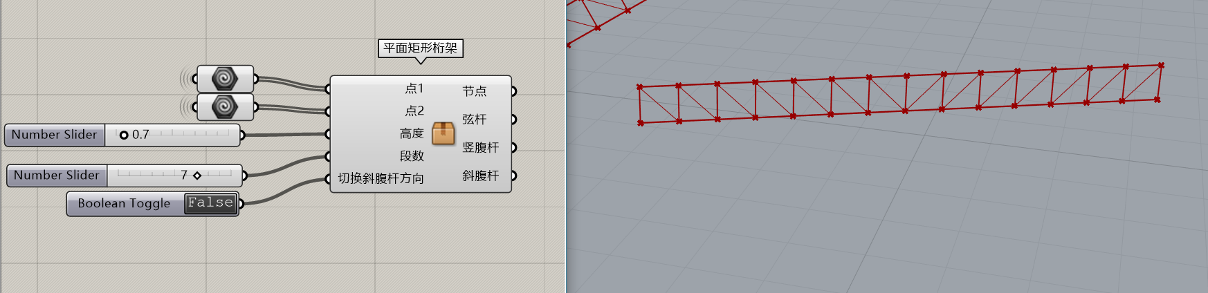 grasshopper做基本桁架