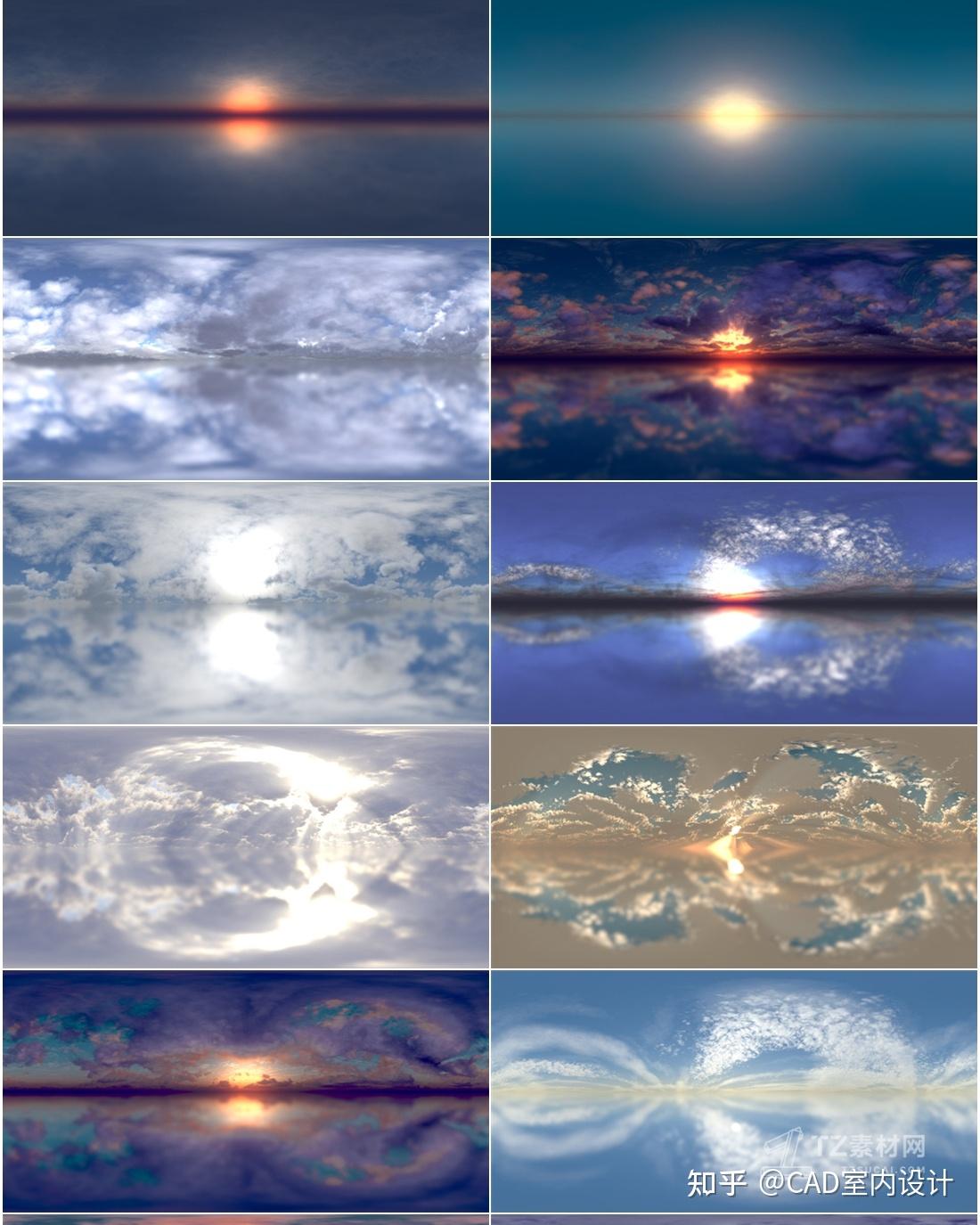 分享一组超高质量的环境贴图天空12kexr贴图