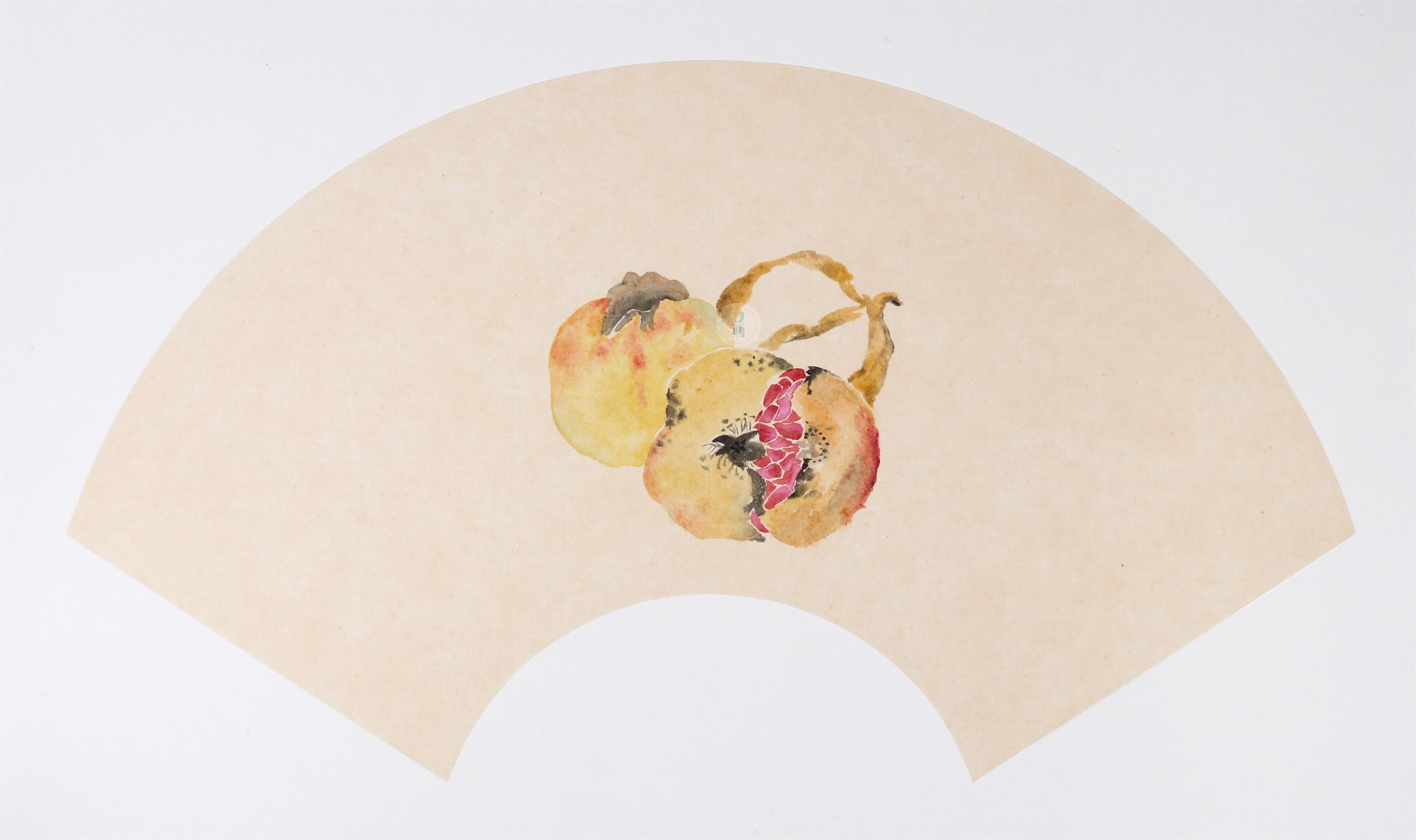 国画没骨法教程吉祥果石榴图