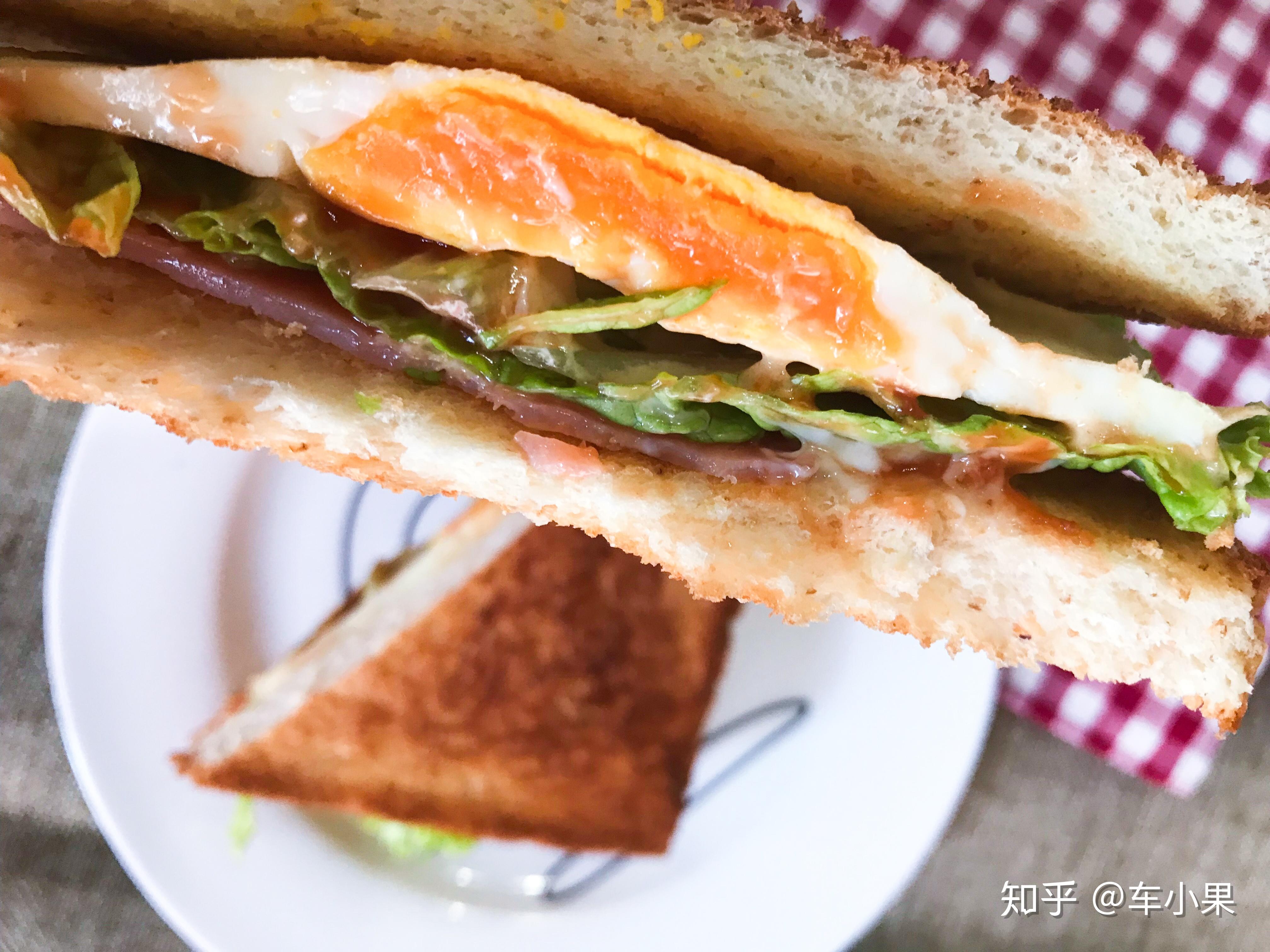 漂亮又好吃的三明治早餐，做法简单，还可以根据自己的喜好添加食材 - 哔哩哔哩