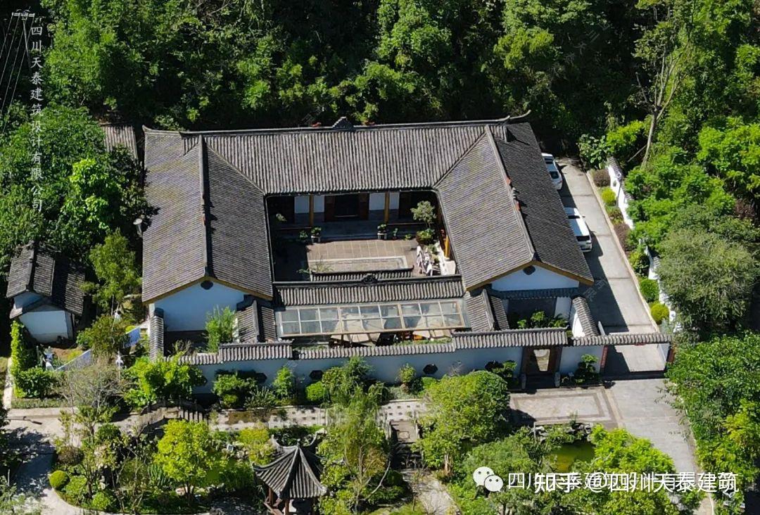 四川眉山一层中式乡村别墅完工实景 农村别墅自建房 眉山施工队
