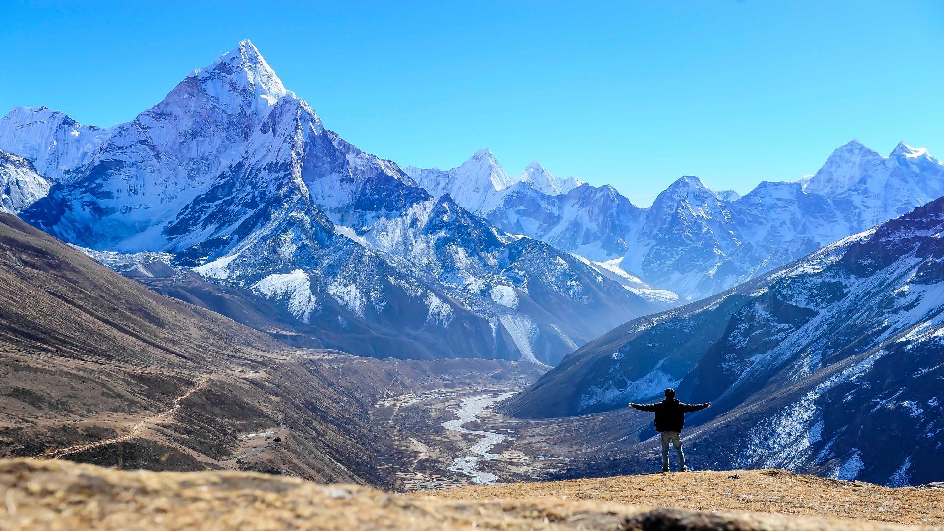 尼泊尔，雪山，湖，反射，2021，风景，4K，摄影预览 | 10wallpaper.com