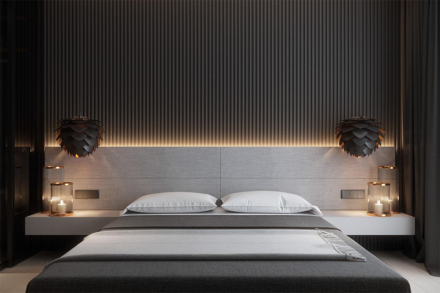 "格不断,还好看"|木搁栅床头背景墙