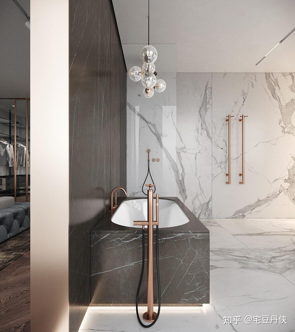 191㎡护墙板黄铜简约气质的住宅设计