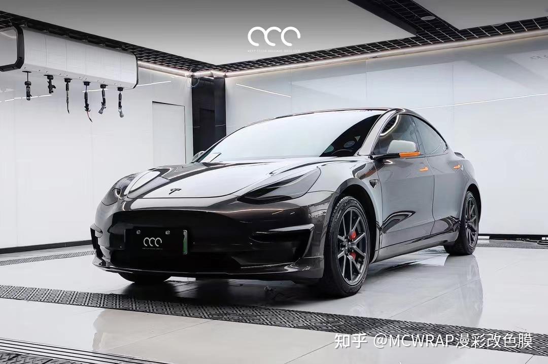 特斯拉Model 3漫彩改色膜PET液态金属枪灰,整体色更泽柔和有质感 - 知乎