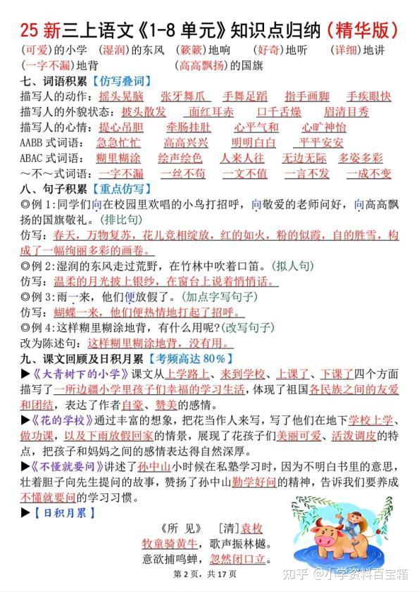 2025年新版三年级语文知识点总结(全册高频考点汇总),电子版可打印 - 知乎