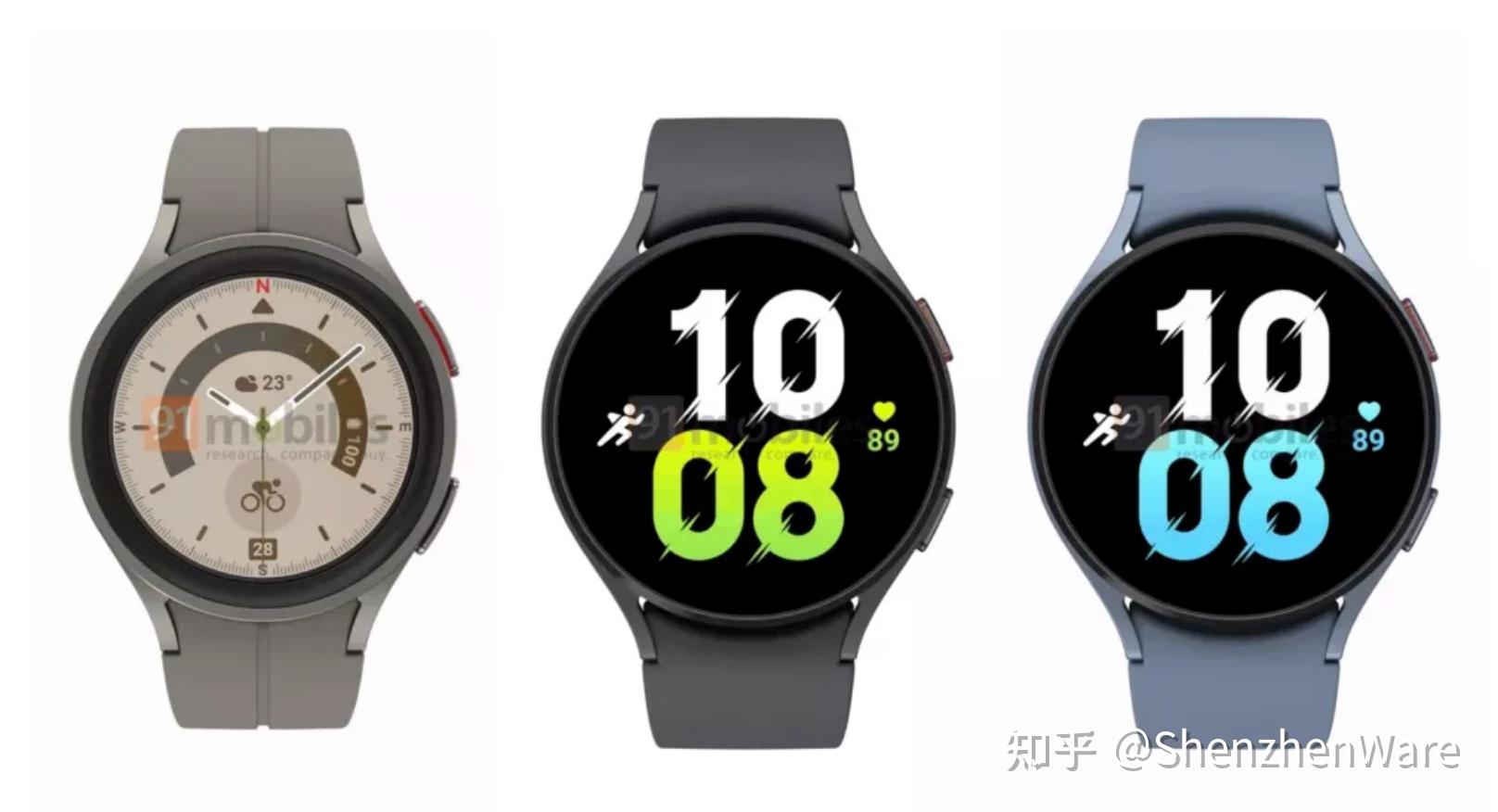 三星首开今秋智能手表大戏galaxywatch5系列外观曝光