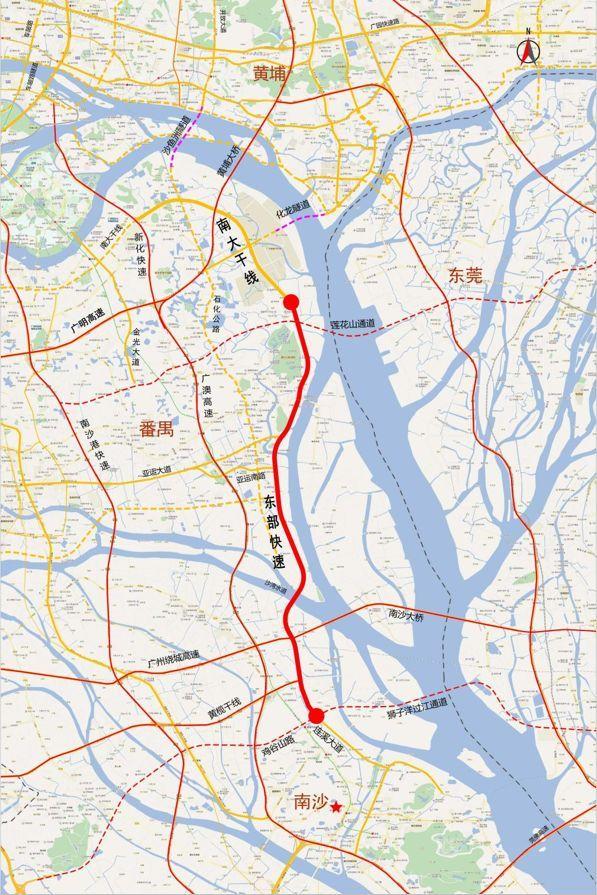 广州黄埔至南沙东部快速通道走向曝光 - 知乎