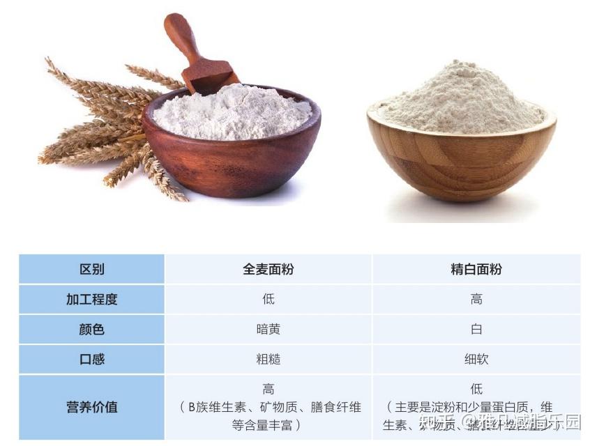 全麥麵粉與精白麵粉的區別是什麼一