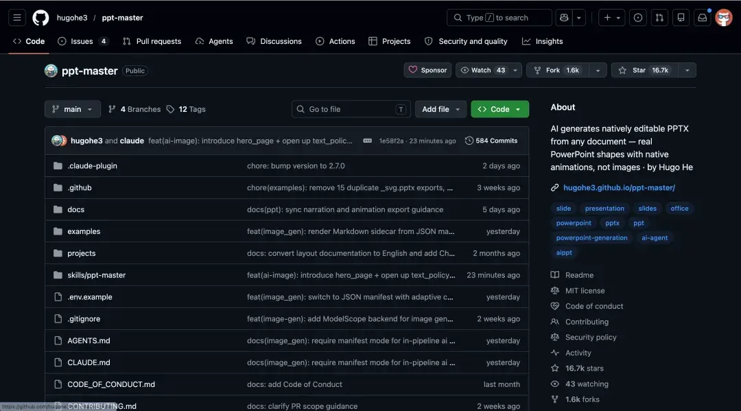 这个 GitHub 上 1.6 万人点赞 AI PPT 工具，生成的 PPT 能编辑。 - 知乎