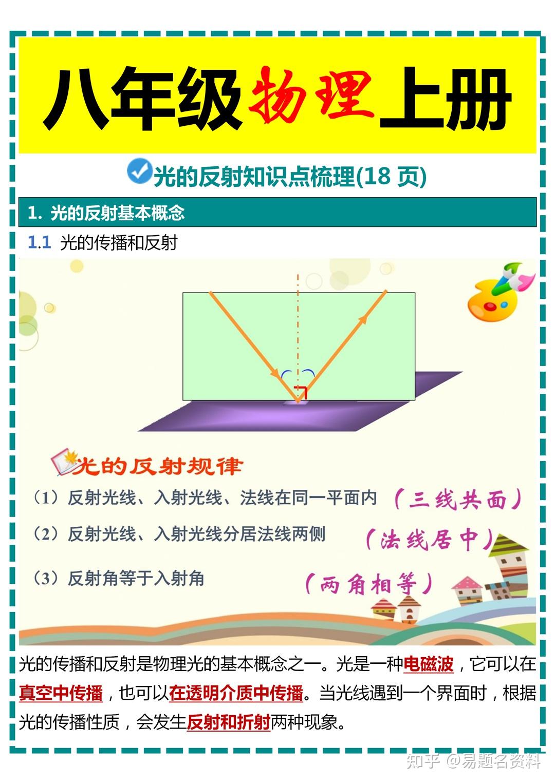 八年级物理上册光的反射知识点梳理