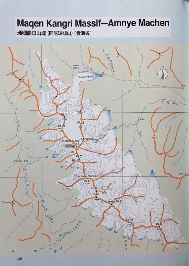 阿尼玛卿雪山地图位置图片