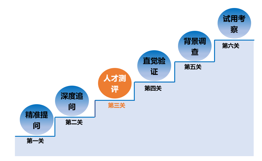 精准提问-深度追问-人才测评-直觉验证-背景调查-试用考察,这是德锐选