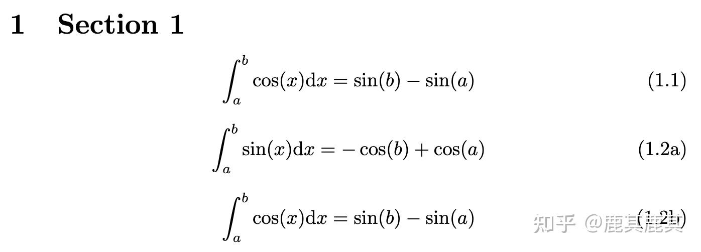 [latex学习] [7] 公式编号形式：主编号+子编号 - 知乎