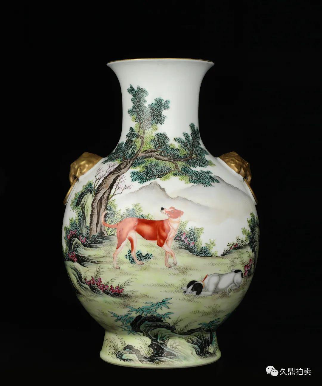 清時代　乾隆年製　郎世宁珐琅彩　虎文 花瓶 陶磁器 古美術品 旧家蔵出し 清時代 乾隆年製 郎世宁珐琅彩 虎文 花瓶 陶磁器 古美術品 旧家蔵出し