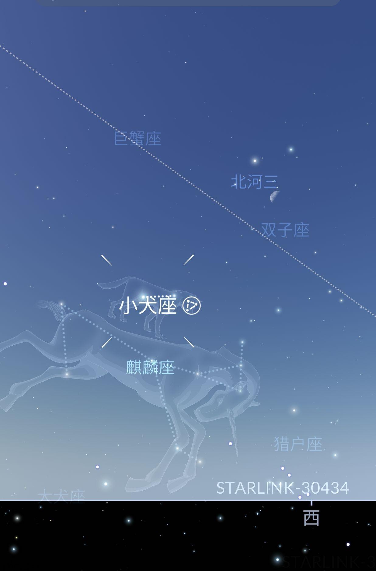 小犬座是由南河三(α canis minor)和南河二(β canis minor)两颗恒星