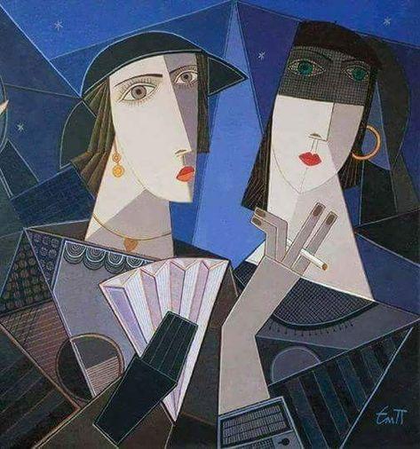 立体主义的代表人物有 巴勃罗 毕加索,他在1907年创作的 亚威农少女