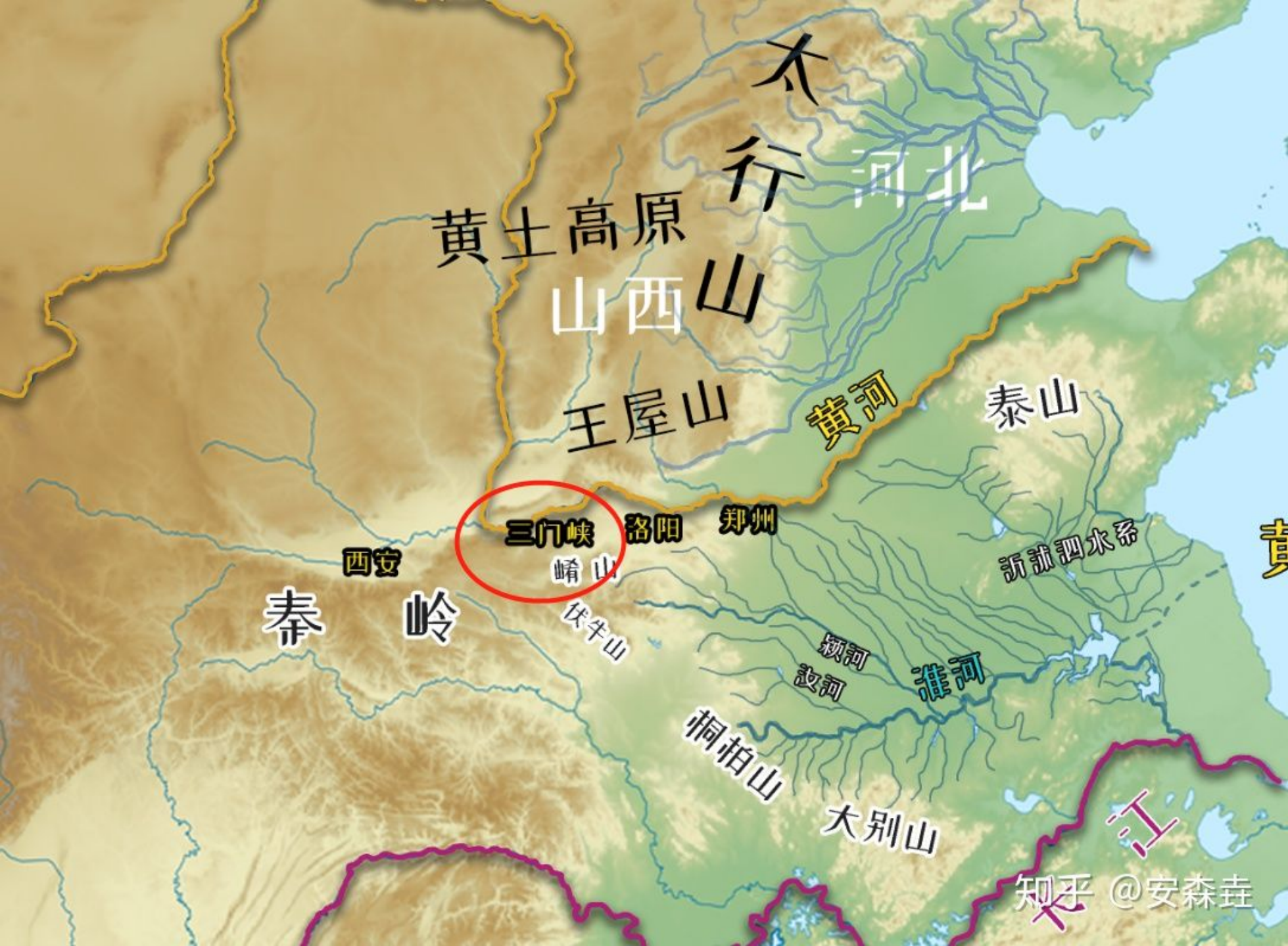 函谷关崤山位置图图片