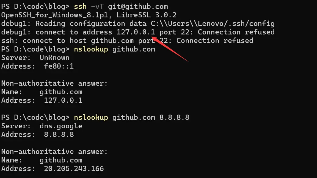 ssh-connect-to-host-github-port-22-connection-refused