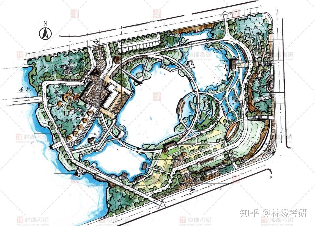 真题解析浙江农林大学2022风景园林快题解析之乡村湿地公园
