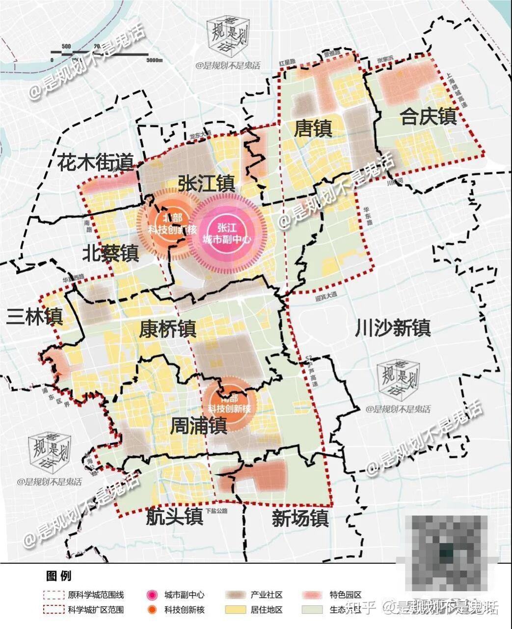 【张江科学城行政划分图】@鬼话宝临港自贸区新片区临港的意义,同样是