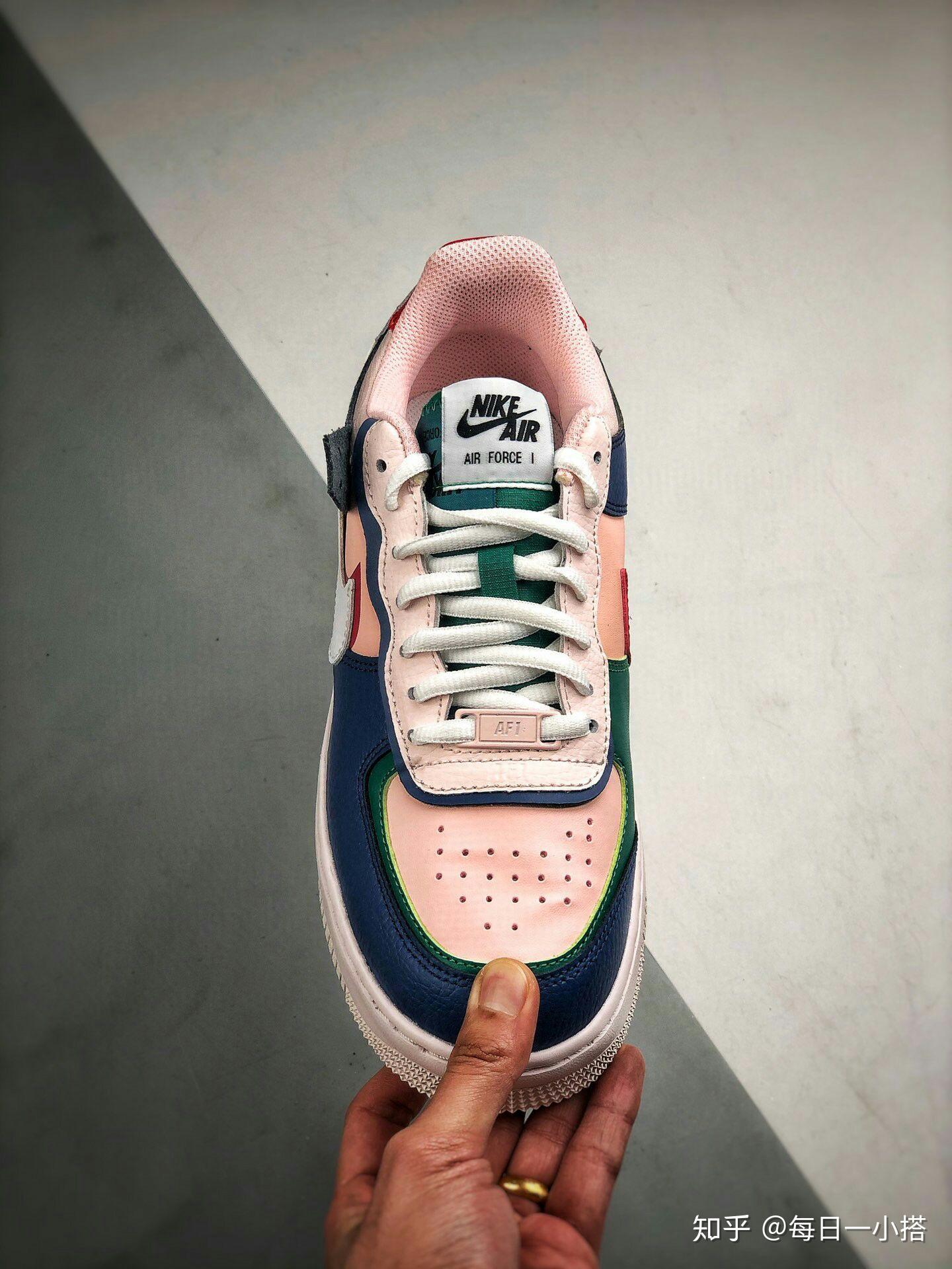 时尚潮鞋耐克空军一号拼接马卡龙糖果