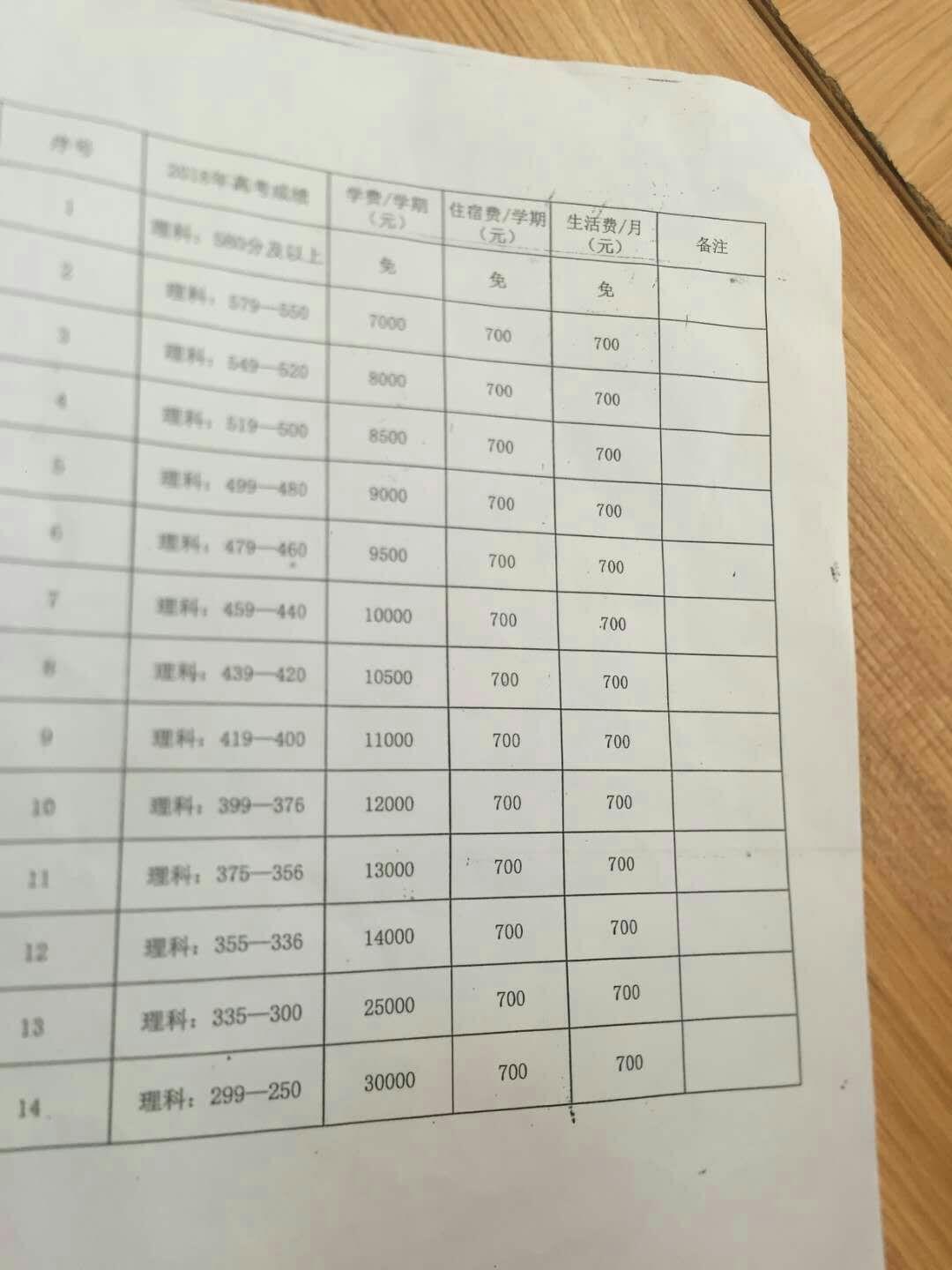 请问谁有廉江市实验中学的复读收费标准表 急