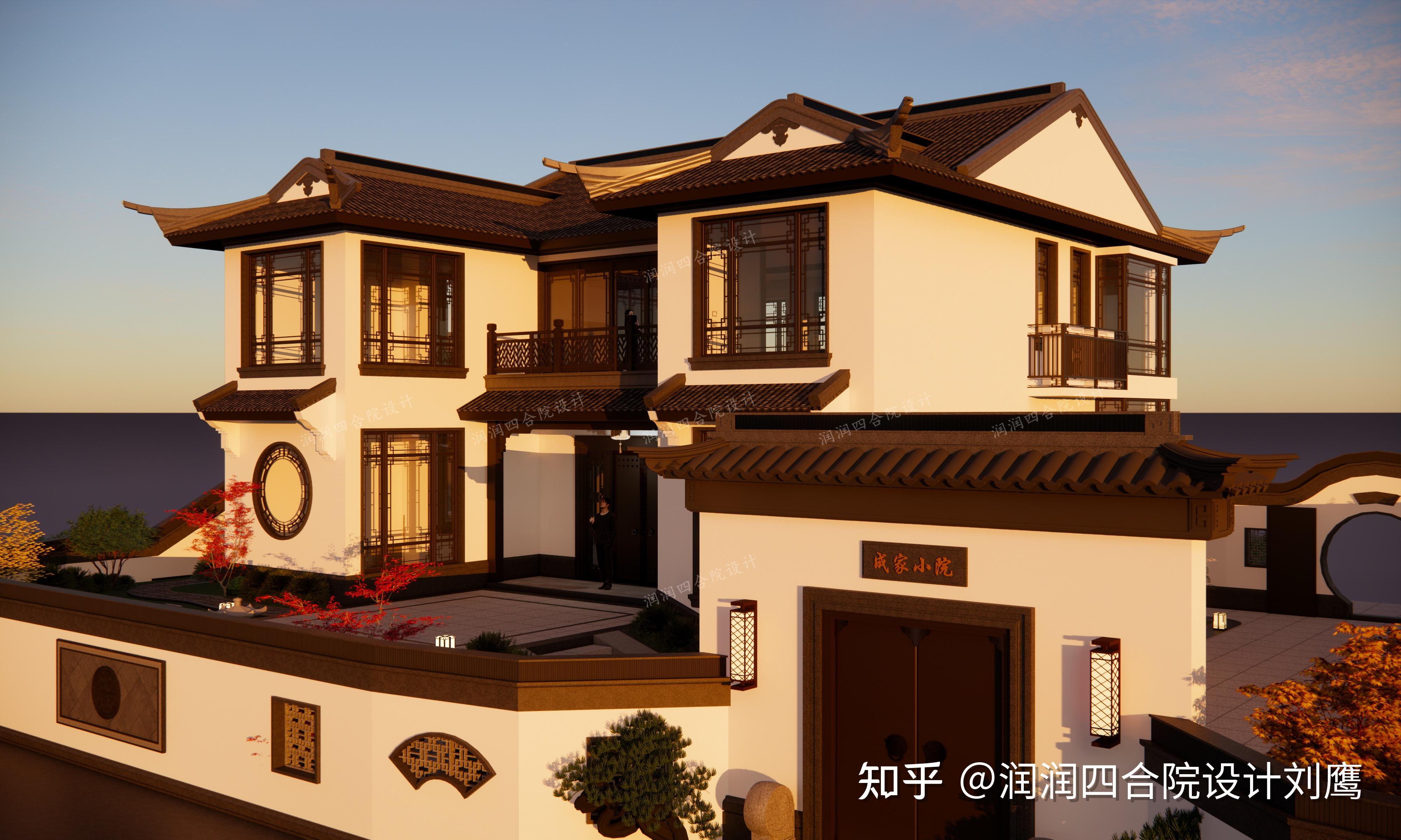 润润四合院设计:农村新中式合院别墅14.5×14.5,现代人向往的慢生活 - 知乎