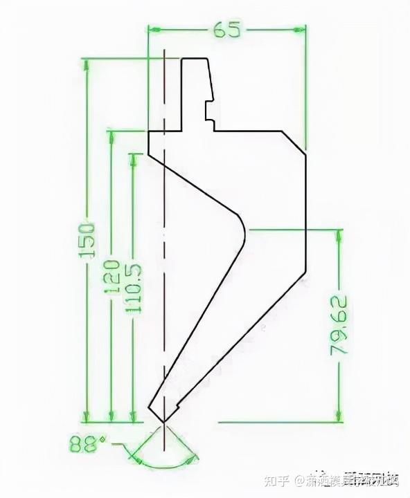 折弯机弯刀尺寸图纸图片