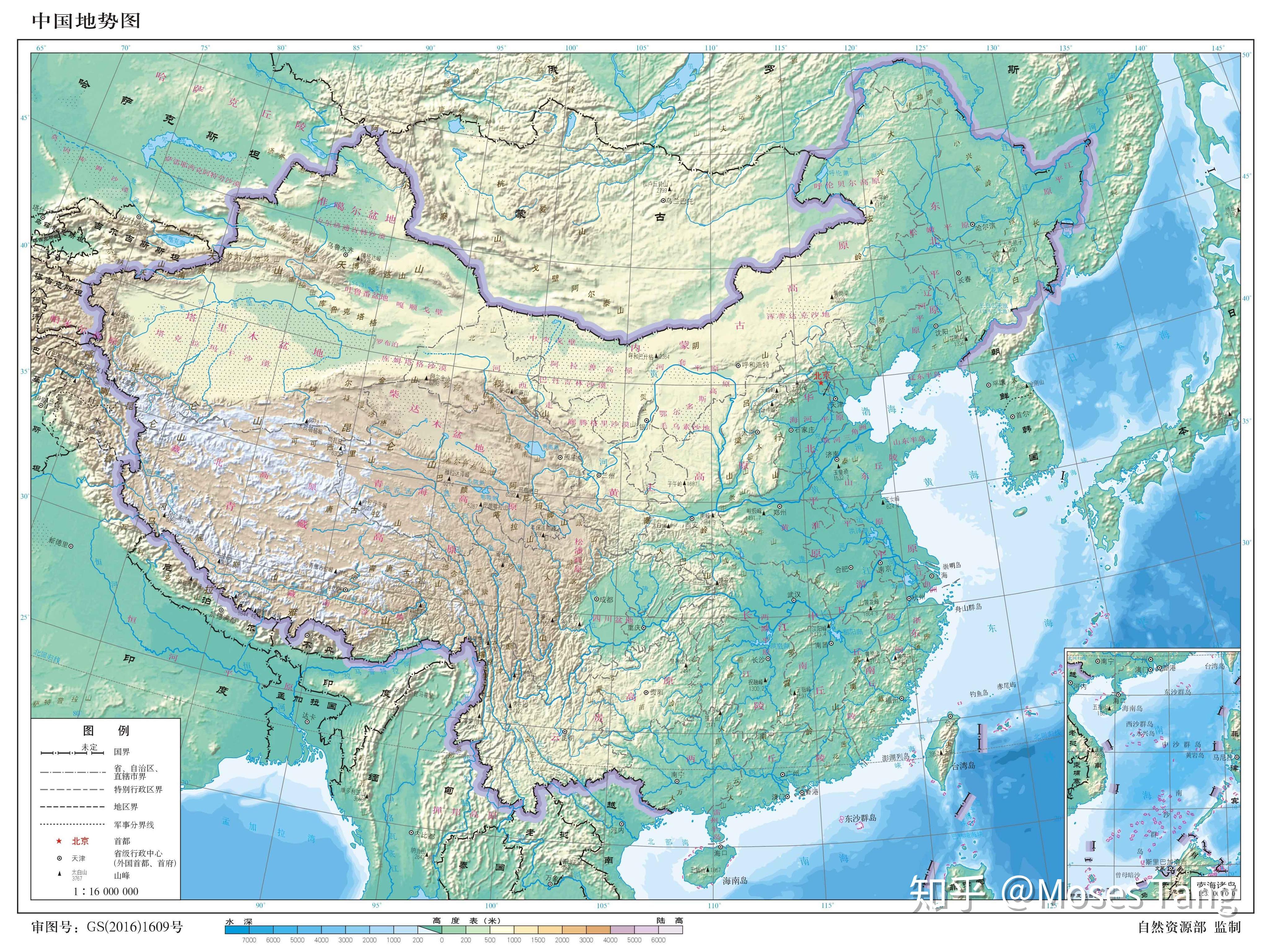 中国山川河流分布图图片