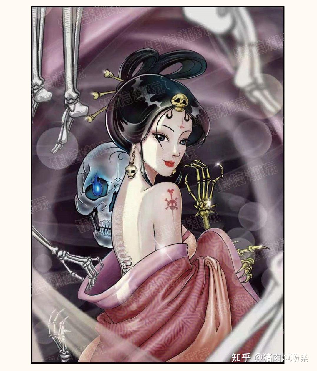 就像这张三变化形·白骨精的卡片,画面整体偏暗紫色,暗示白骨精这一