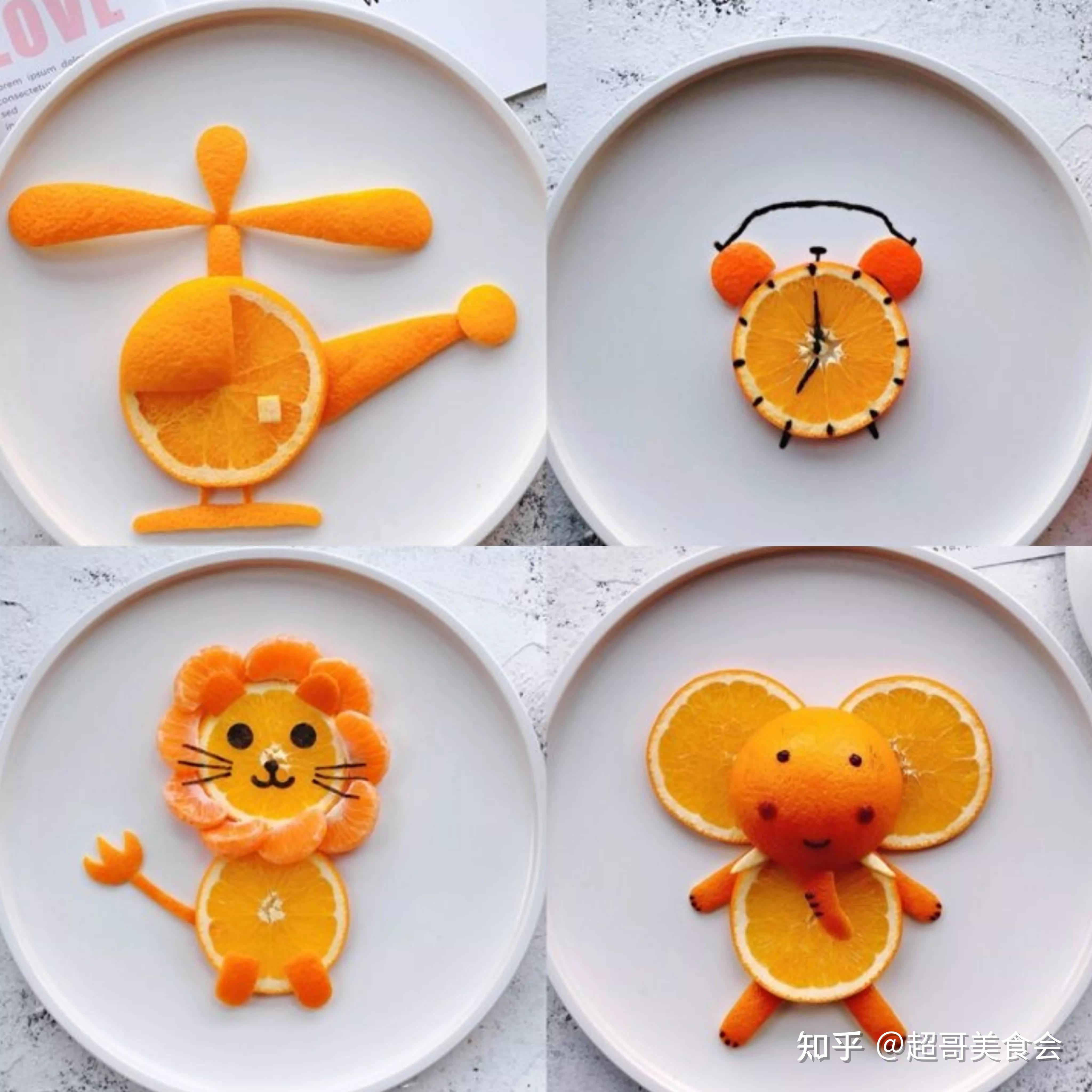 橙子拼盘的做法很简单,大家可以参考上面几种方案,切出更多的小动物