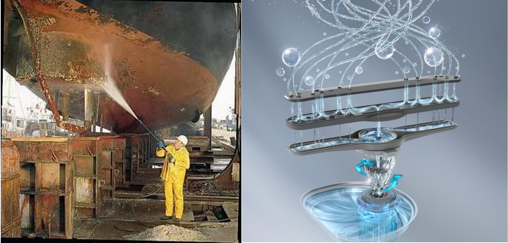 使用空化射流清洁船底与洗碗尽管如此,将原本用于高压射流的空化技术