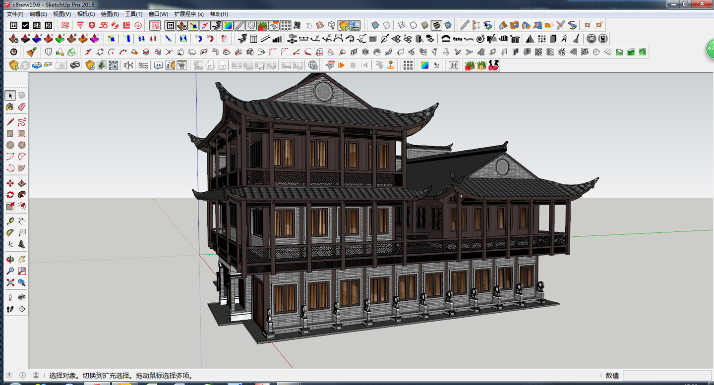 古建飞檐(起翘)sketch up建模(不用插件做法)