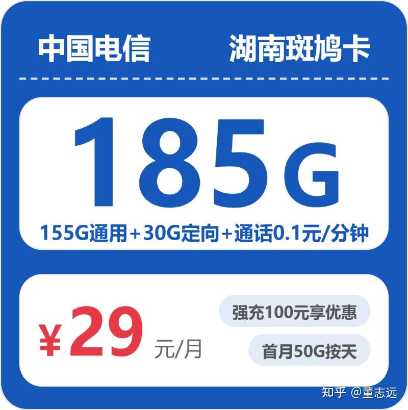 2026年4月湖南电信斑鸠卡测评:29月租185G全国流量真实测评