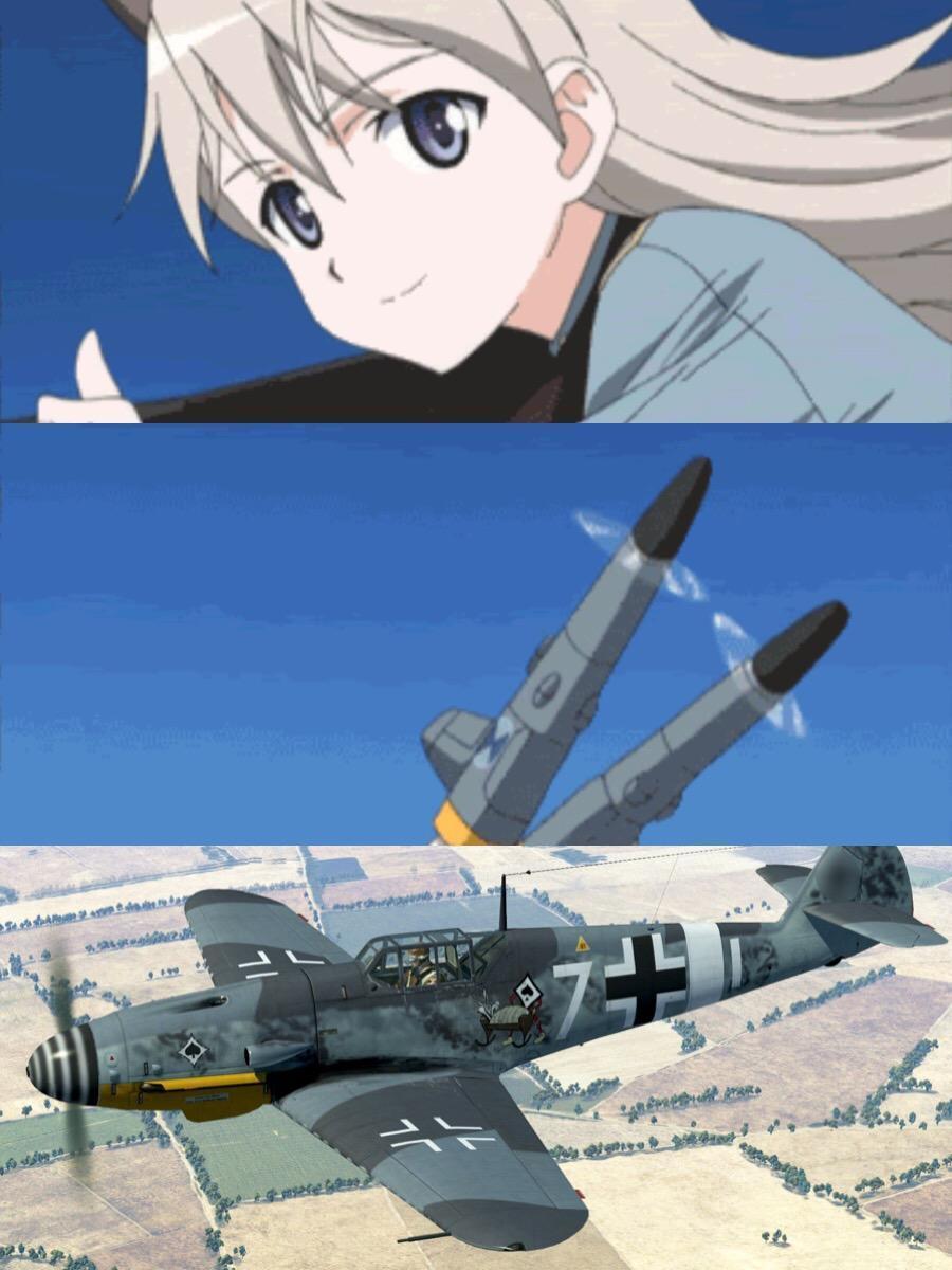 飛行腳:第一季飛行腳機型bf109g-2,第二季換為bf-109k4bf109g-2在1942