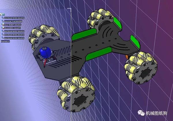 其他车型麦克纳姆轮移动小车底盘简易模型3d图纸step格式